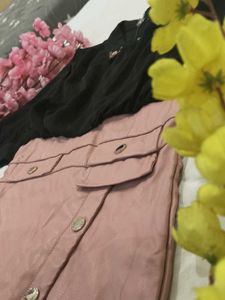 baby ❤️ black and pink midi cute gir