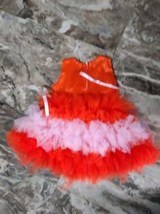 Cute Orange &amp; Pink Party Dress