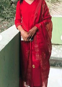 Red Anarkali Kurta Set