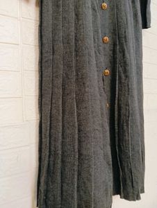Vintage Gray Button-Down Dress