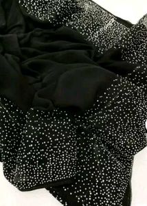 Elegant Black Embellished Saree