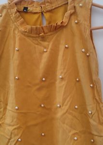 Yellow Sleeveless Tiered Dress