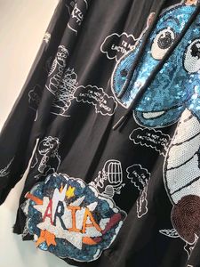 Glitter Pattern Oversized Hoodie