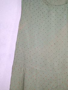 olive Green Printed Kurta Suit Set