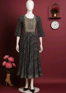 Elegant Black Printed Kurta