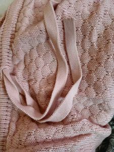 Pink Knit Turtleneck Sweater