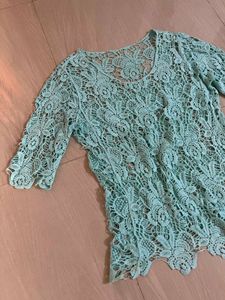 Aqua Lace Top