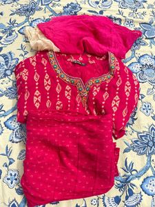 Beautiful Pink Kurta Set With Duppata 🩷