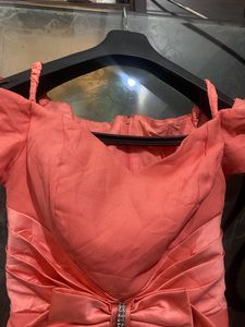 Peach Wrap Bodycon Dress