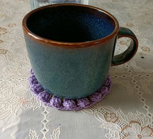 2pcs Crochet Tulip Tea Coaster Set
