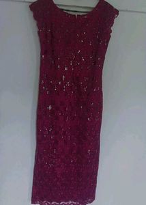 Elegant Burgundy Lace Dress