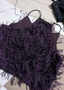 Purple Fringe Tank Top