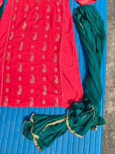 pink &amp; Green Kurta Set