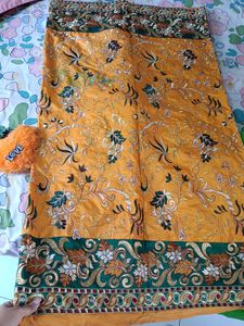 mustard yellow saree
