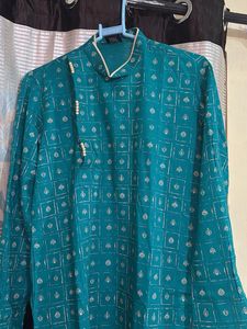 Teal Printed Kurta