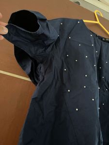 Zara Pearl Embellished Top