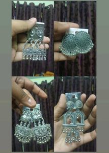 Silver Jhumka Earrings Set