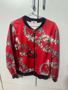 Red Floral Bomber Jacket