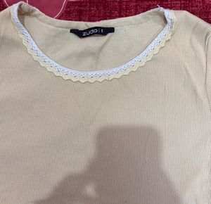 Zudio butteryellow Crop Top