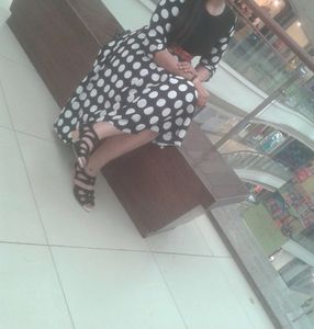 Black and white polka dot dress