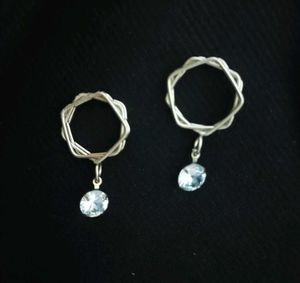 2 pair,Drop Earrings ,silver and golden