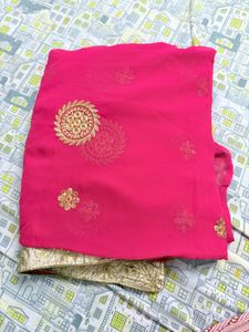 Pink Embroidered Saree