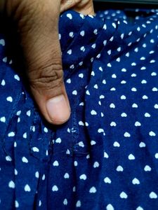 Blue Polka Dot 3/4 Sleeve Blouse