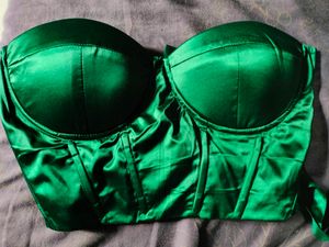 Shiny Sexy Shein Strapless Corset Top