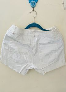 Denim White Shorts