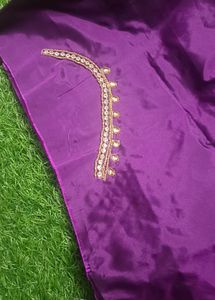 Aari work Purple Blouse Piece