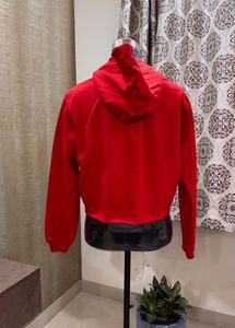 Red Crop Hoodie