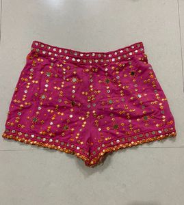 Pink Embellished Shorts