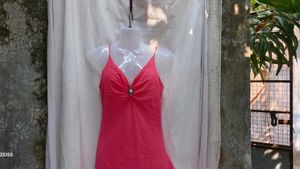 191511. Coral Ruffle Detail Dress