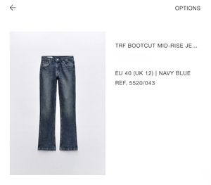 Zara TRF Mid Waist Denim