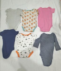 Pack Of 6 Onesies For 0-3 Months Baby (UNISEX)