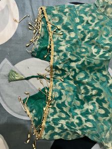 Emerald &amp; Gold Lehenga Skirt