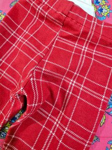 Girls Red Plaid Pants 4-5 years
