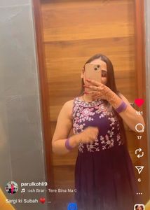 Elegant Purple Ethnic Gown Wid Can-can@999