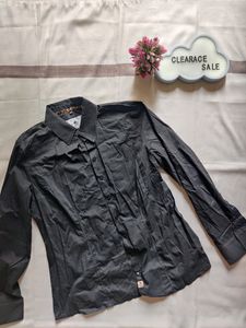 Black Cheetah Formal Top