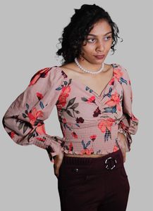 Blush Bloom Puff Sleeve Top