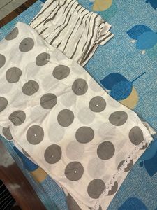 White &amp; Gray Salwar Kameez Set