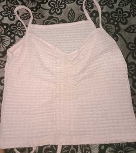 Blush Pink Textured Crop Top