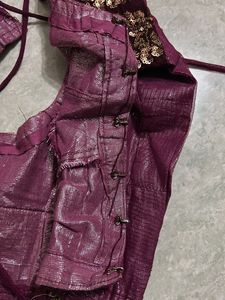 Embroidered saree with blouse and peti coat