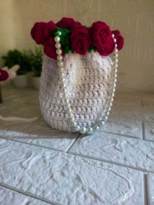 Crochet Rose potili bag
