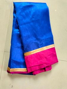 Blue & Pink Silk Saree