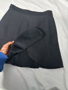 Black Mini Skirt with Ruffle Detail