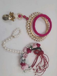 fancy bangle n hathful set