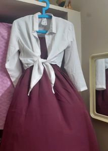 Maxi dress with overcoat (M)