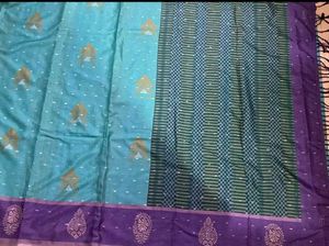 New aqua Blue N Purple Joint Saree