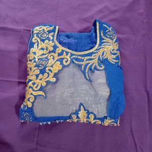 Blue & Gold Embellished Top